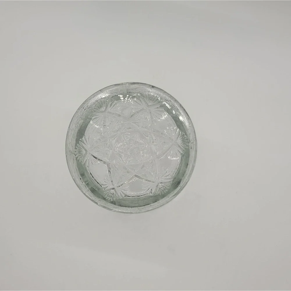 Indiana Glass Rayed Flower Open Spooner Clear EAPG Scalloped Rim Vintage Vase 4